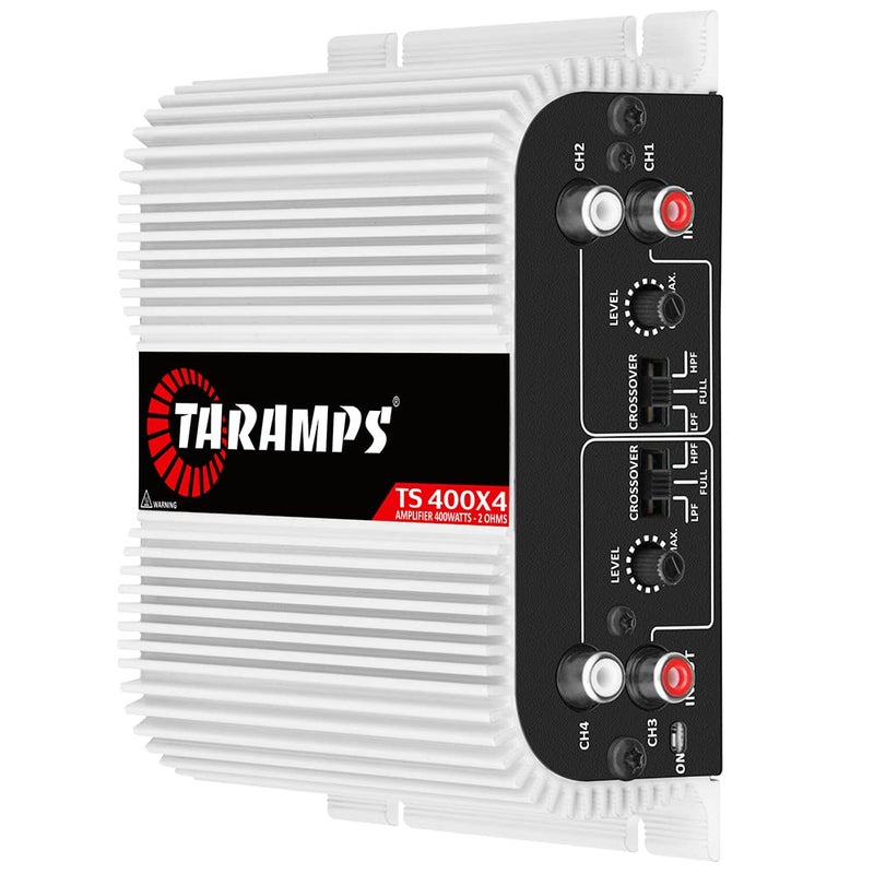 Taramp's تارامبس TS 400x4 400 واط RMS 4 قنوات مضخم صوت السيارة كامل النطاق، 2 قنوات موصولة، إدخال RCA فئة D، قوة الإخراج، نظام مضخم صوت متعدد القنوات، صغير - TS400X4 - Image 3